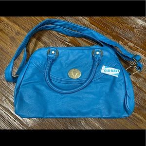 Old Navy Blue Synthetic Leather Crossbody Purse (NWT/Imperfections)